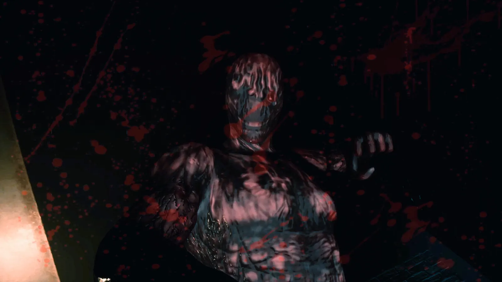 Dark interior room in The Box of Fear with tense survival horror lighting